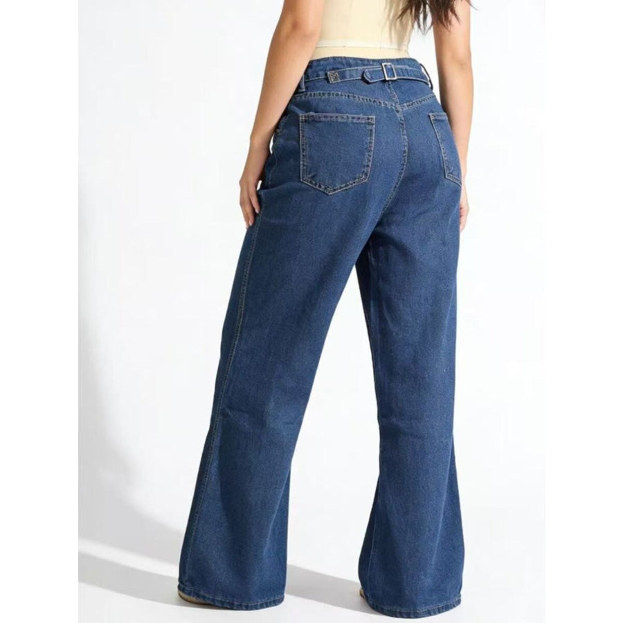 High-Waisted Wide Leg Jeans Apparel and Accessories