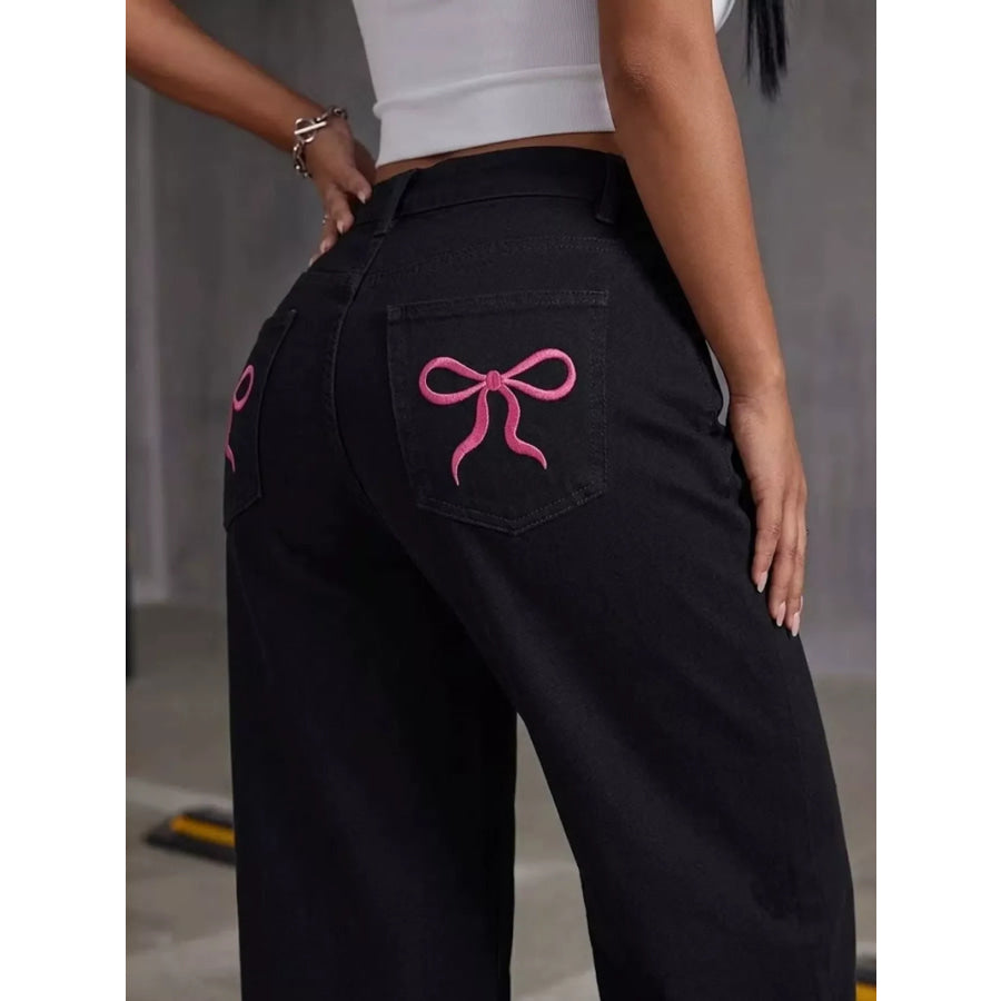 High-Waisted Wide-Leg Jeans Apparel and Accessories