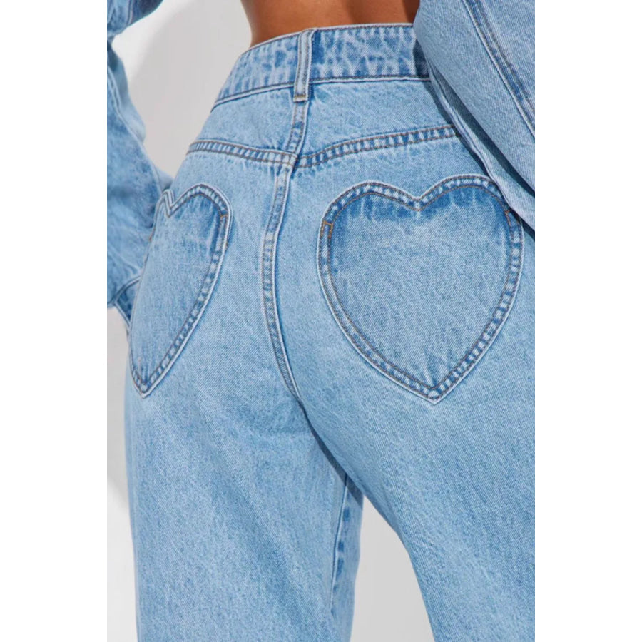High-Waisted Wide-Leg Jeans Apparel and Accessories