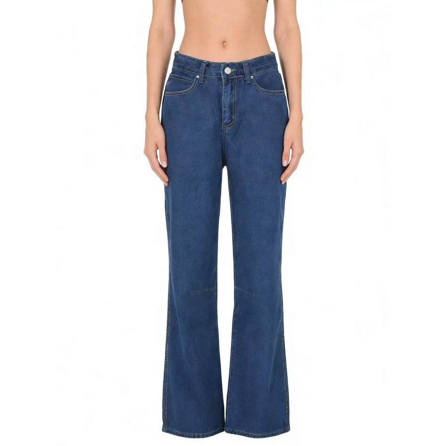 High-Waisted Wide Leg Jeans Apparel and Accessories