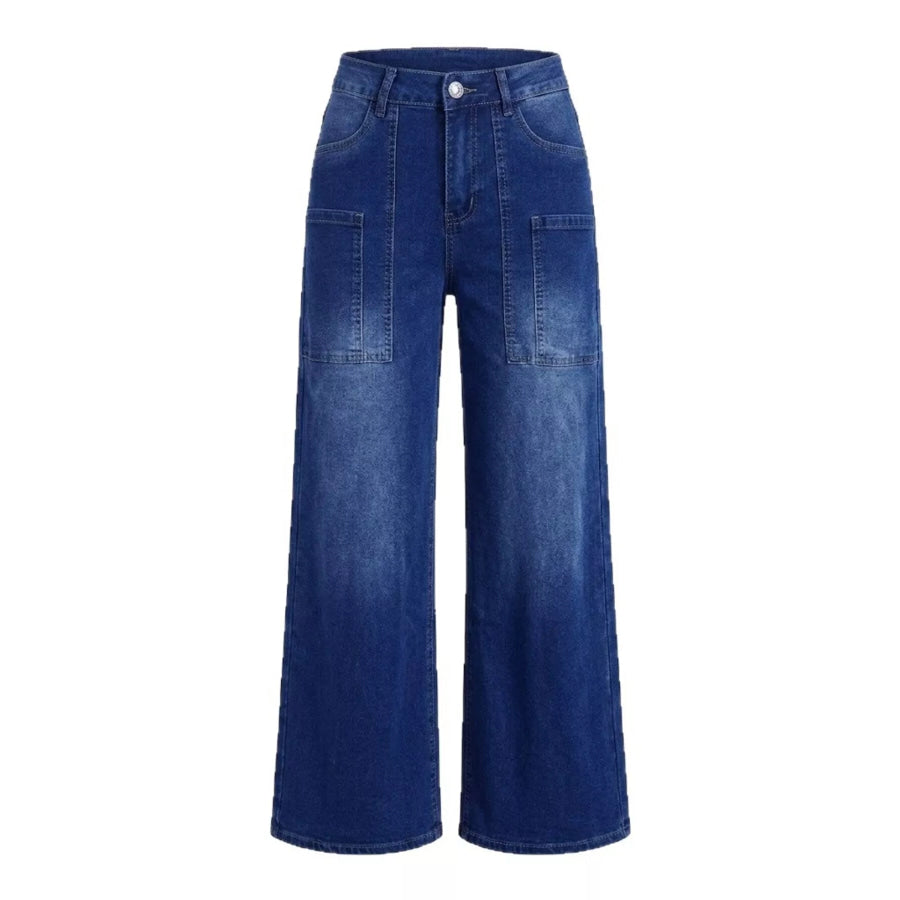 High-Waisted Wide Leg Jeans Apparel and Accessories