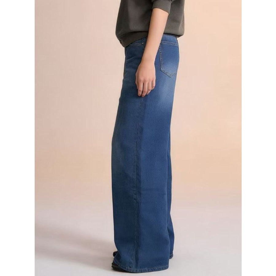 High-Waisted Wide Leg Jeans Apparel and Accessories