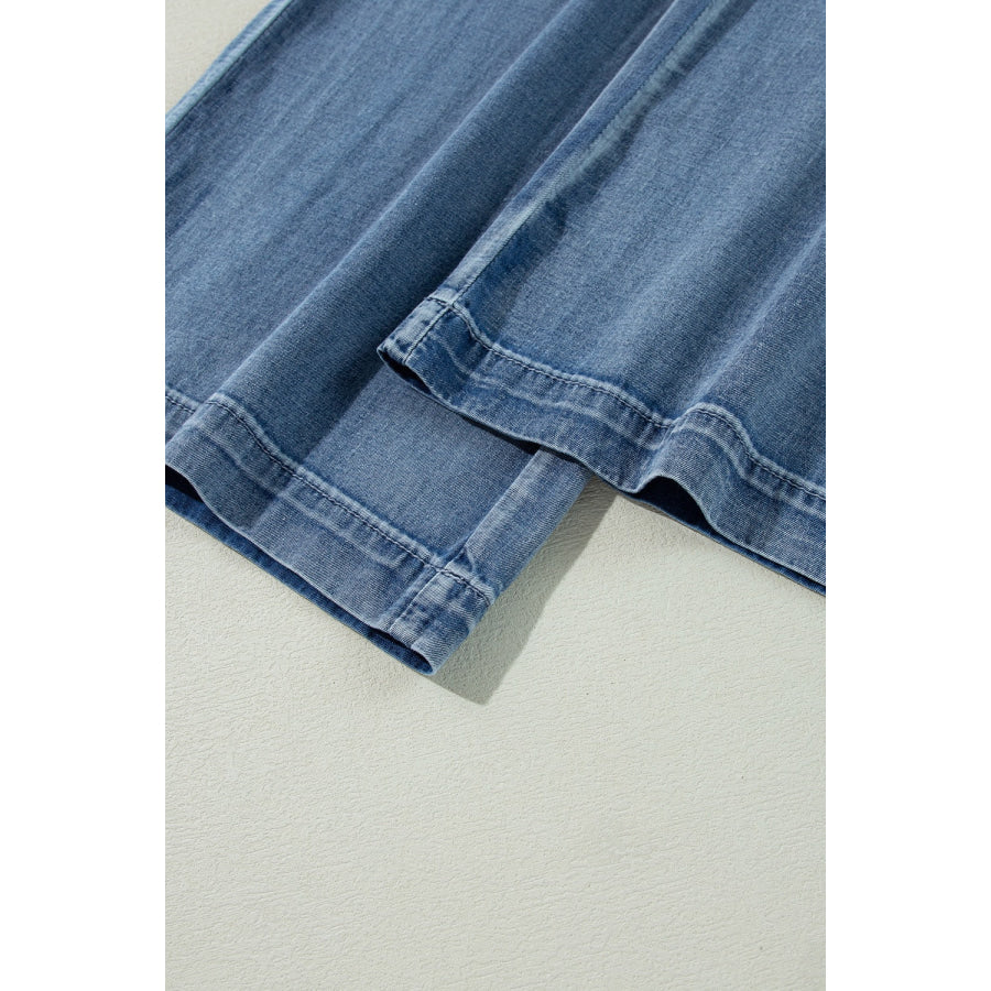 High-Waisted Wide-Leg Jeans Apparel and Accessories