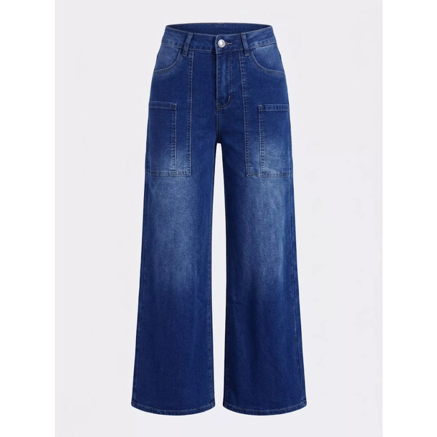 High-Waisted Wide Leg Jeans Apparel and Accessories