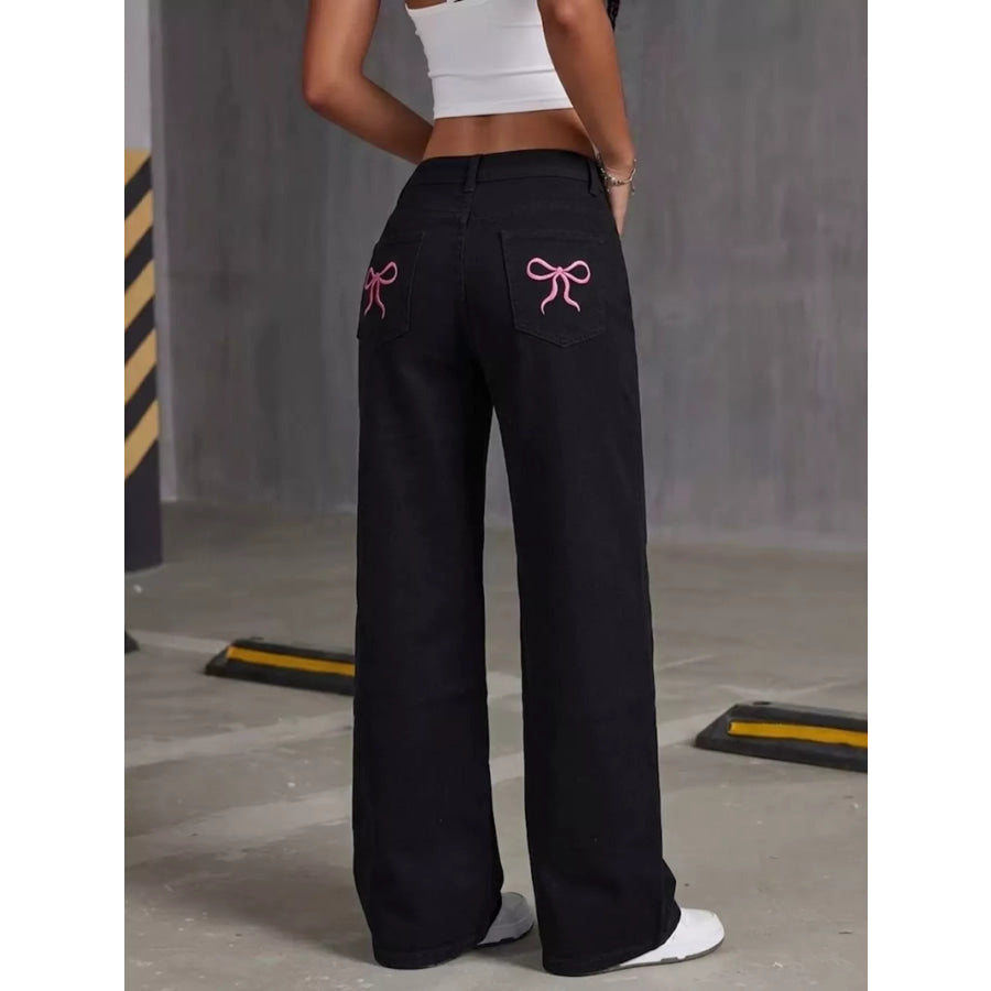 High-Waisted Wide-Leg Jeans Apparel and Accessories