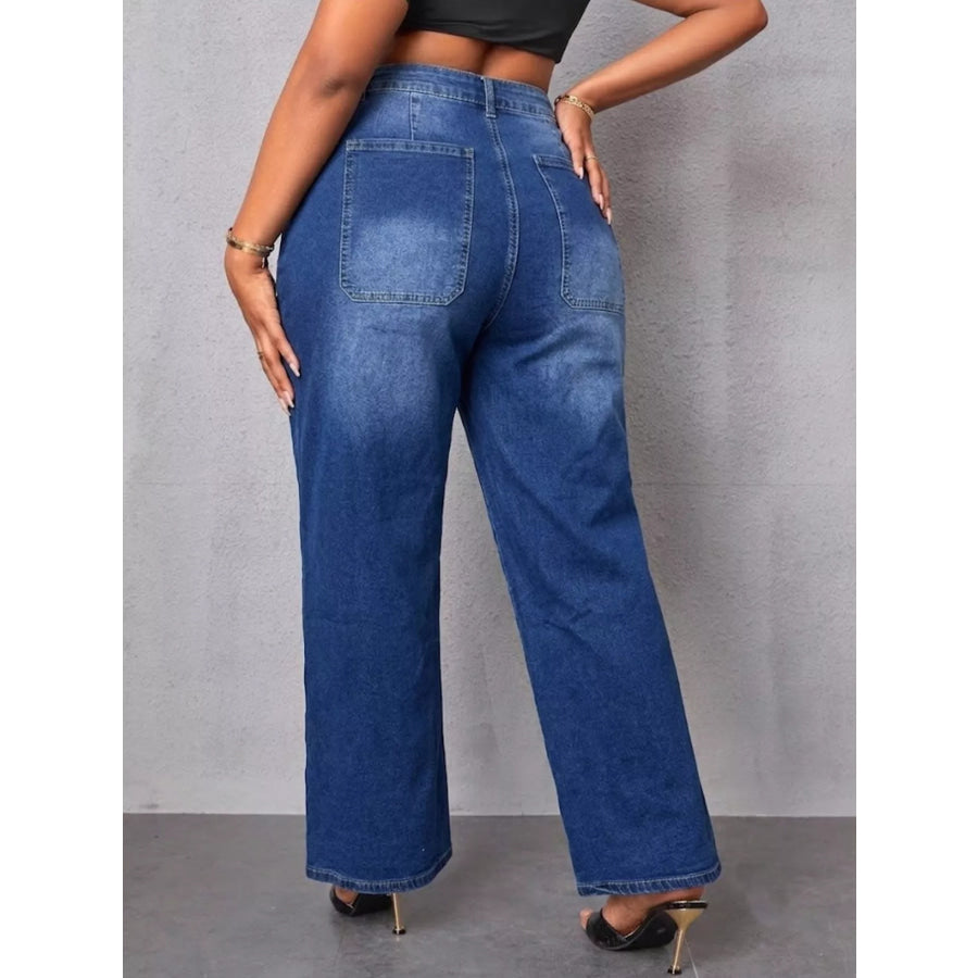 High-Waisted Wide Leg Jeans Apparel and Accessories