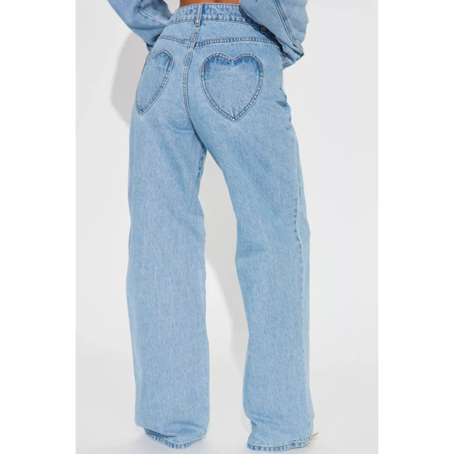 High-Waisted Wide-Leg Jeans Apparel and Accessories