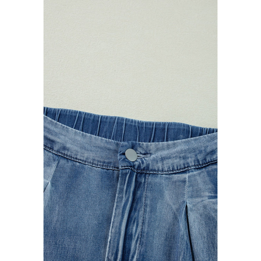 High-Waisted Wide-Leg Jeans Apparel and Accessories