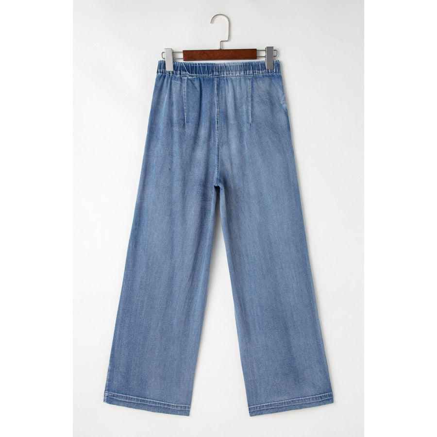 High-Waisted Wide-Leg Jeans Apparel and Accessories