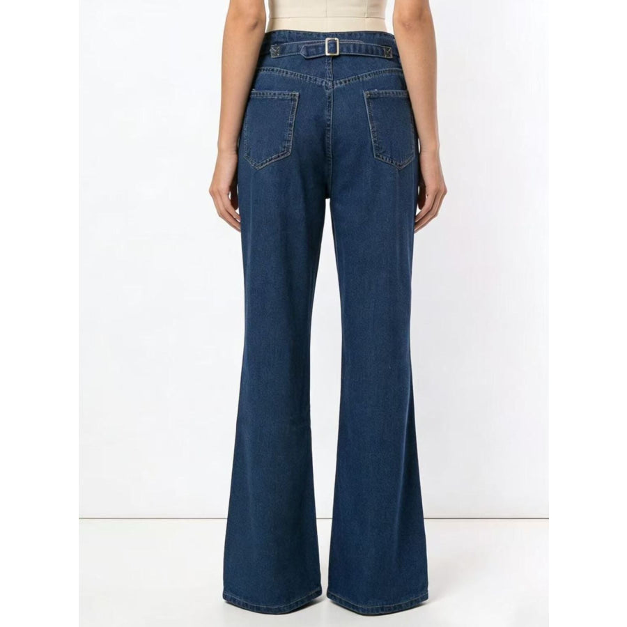 High-Waisted Wide Leg Jeans Apparel and Accessories