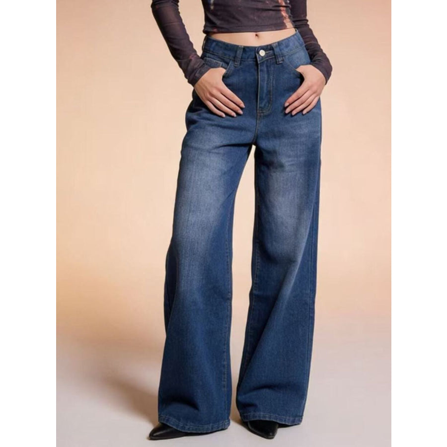 High-Waisted Wide Leg Jeans Medium / S Apparel and Accessories