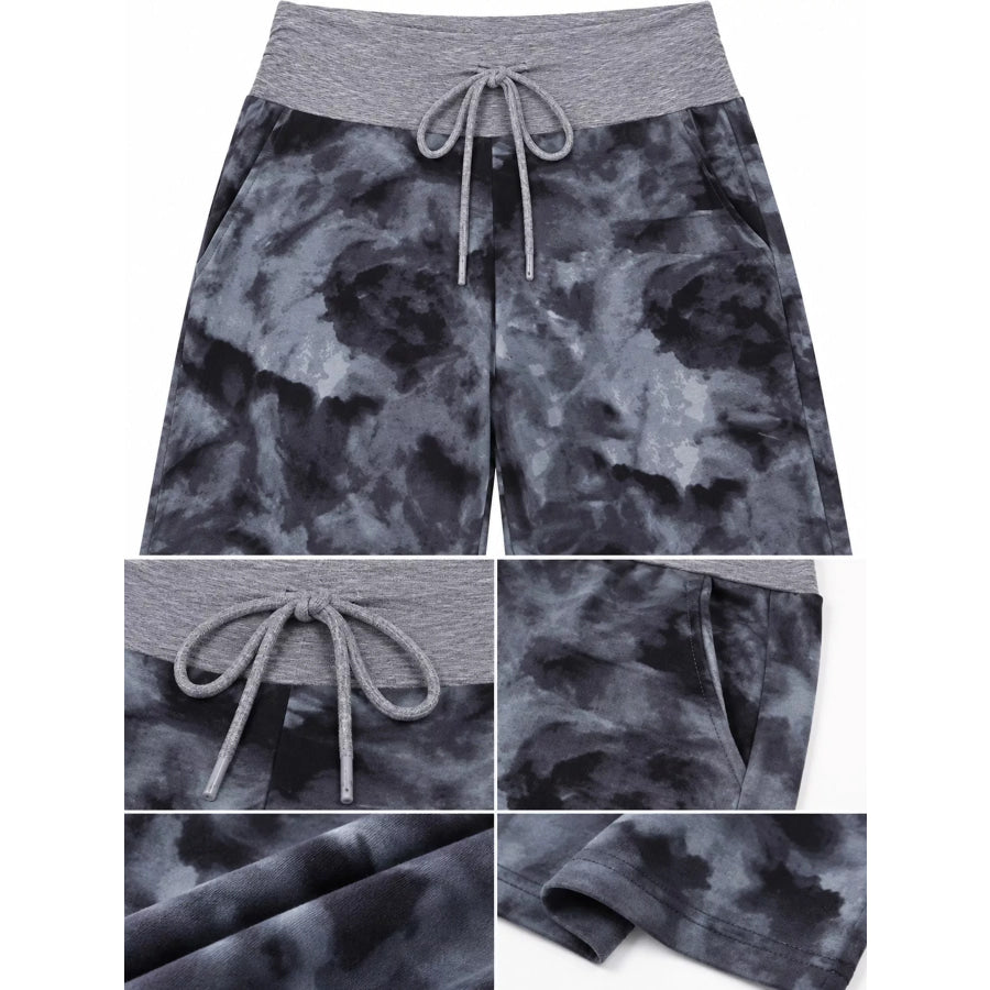 High-Waisted Wide-Leg Lounge Bottoms with Pockets Apparel and Accessories