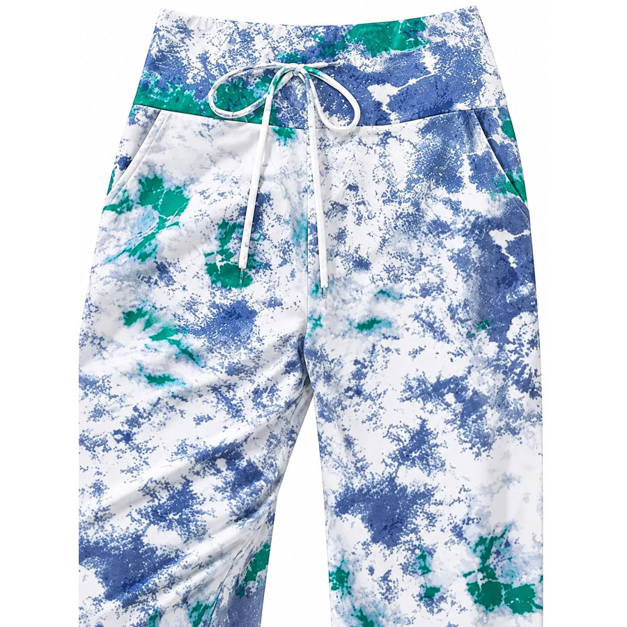 High-Waisted Wide-Leg Lounge Bottoms with Pockets Apparel and Accessories