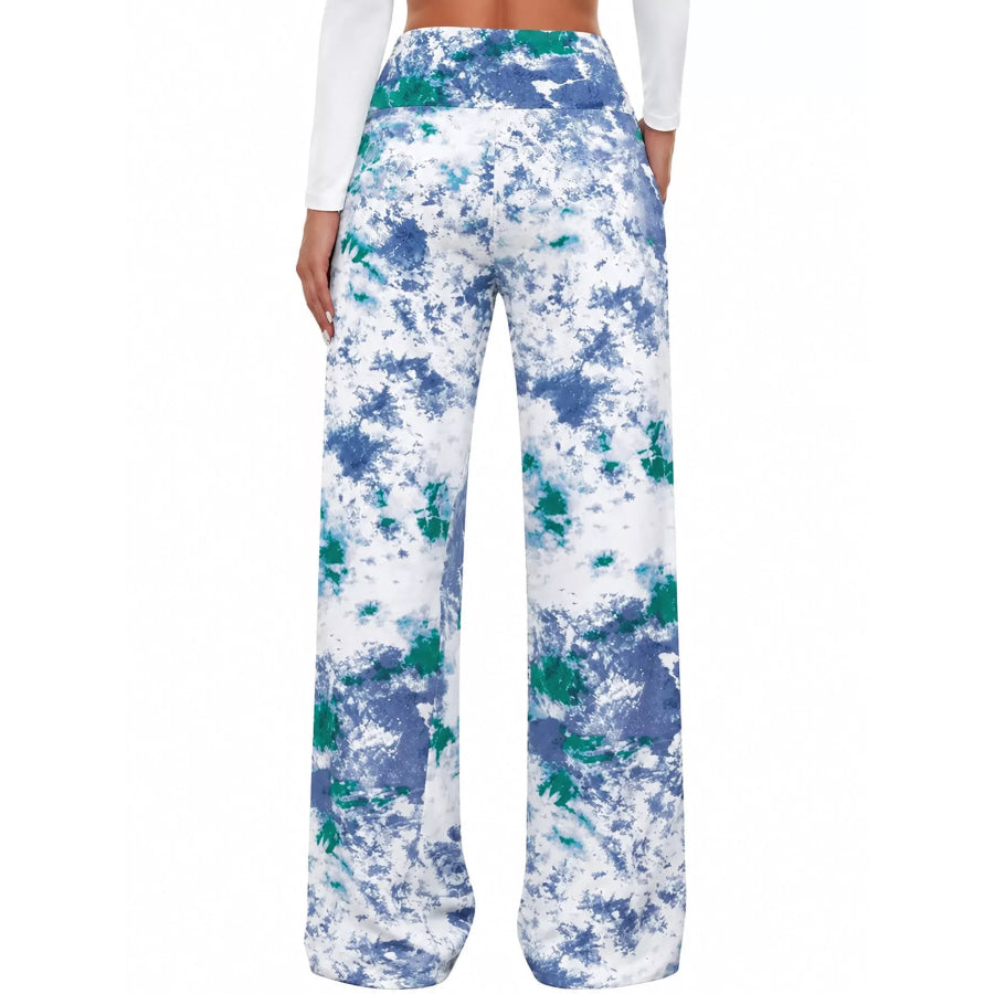 High-Waisted Wide-Leg Lounge Bottoms with Pockets Apparel and Accessories