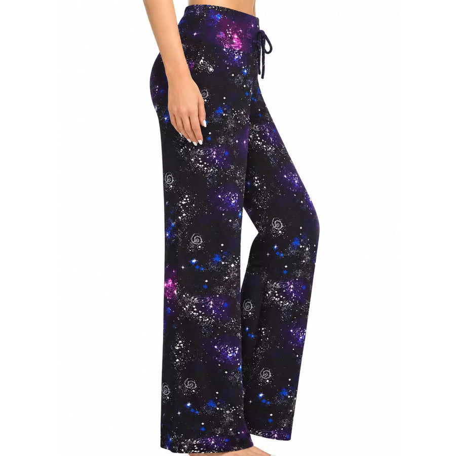 High-Waisted Wide-Leg Lounge Bottoms with Pockets Apparel and Accessories