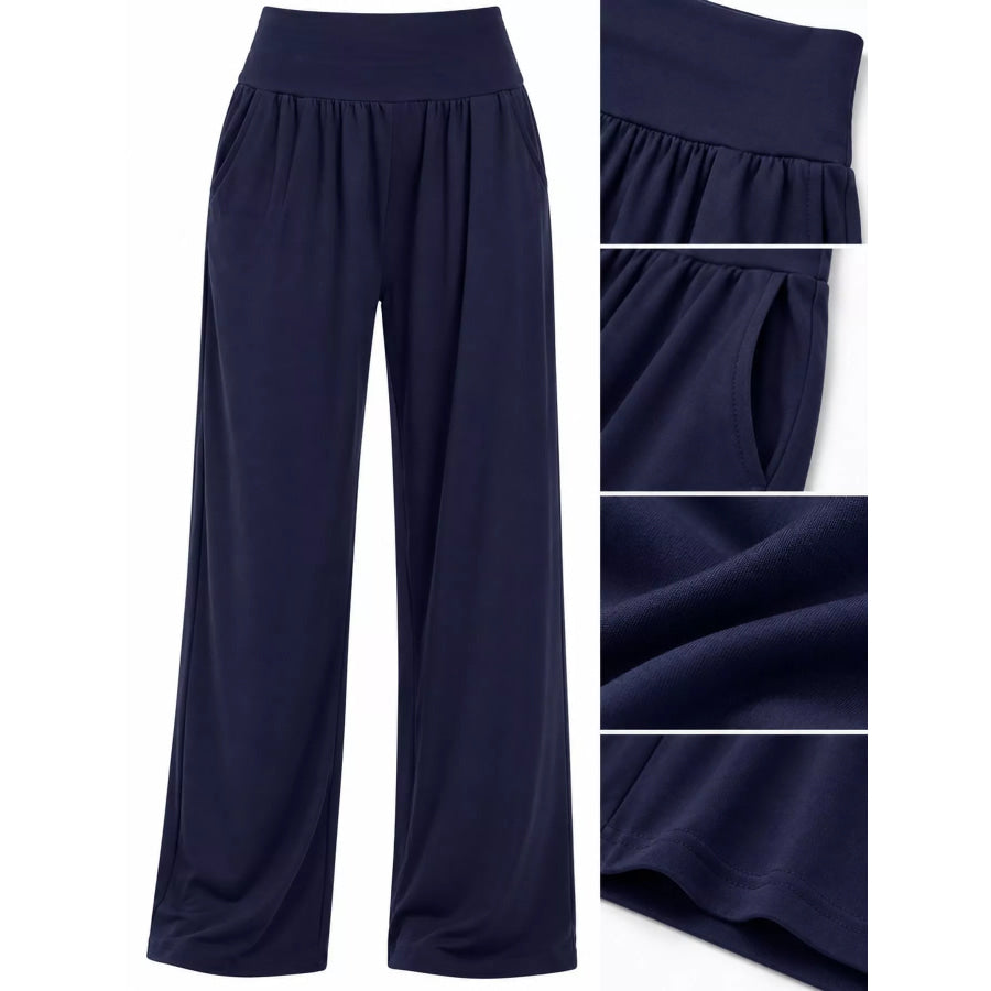 High-Waisted Wide-Leg Pants Apparel and Accessories
