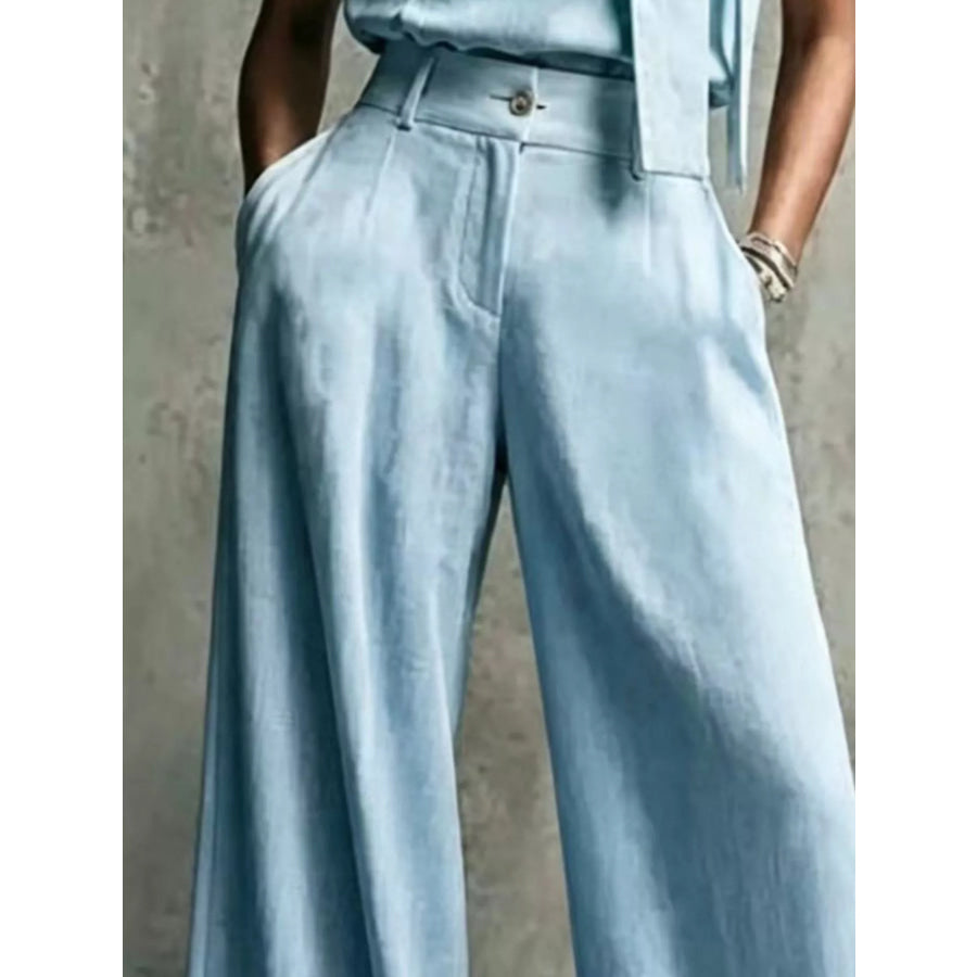 High-Waisted Wide-Leg Pants Apparel and Accessories