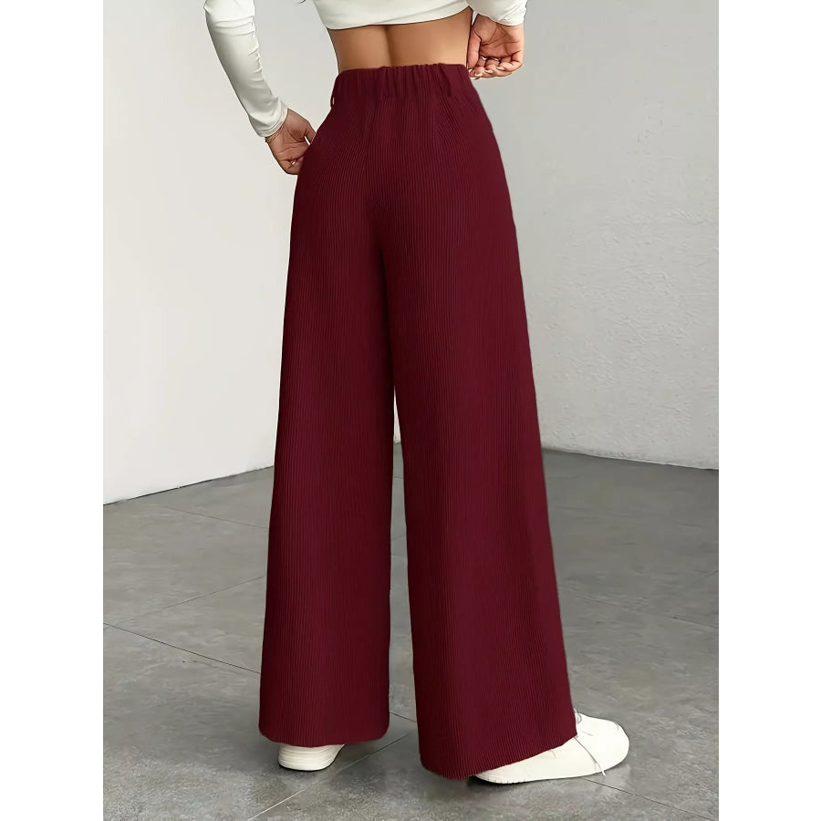High-Waisted Wide-Leg Pants Apparel and Accessories