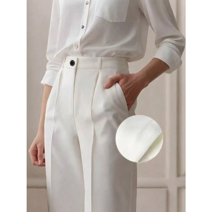 High-Waisted Wide Leg Pants Apparel and Accessories