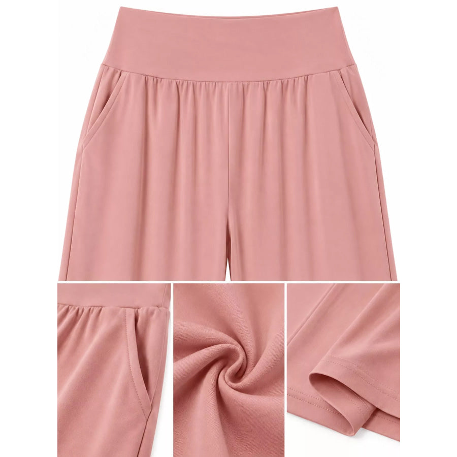 High-Waisted Wide-Leg Pants Apparel and Accessories