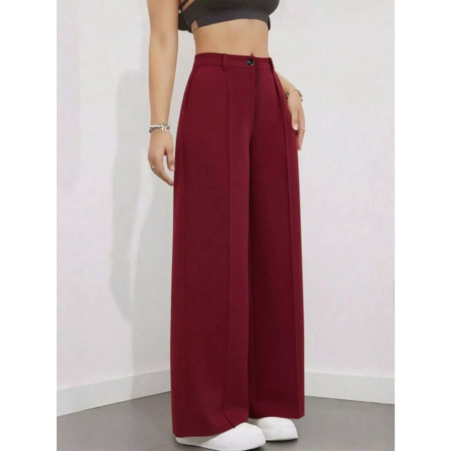 High-Waisted Wide Leg Pants Apparel and Accessories