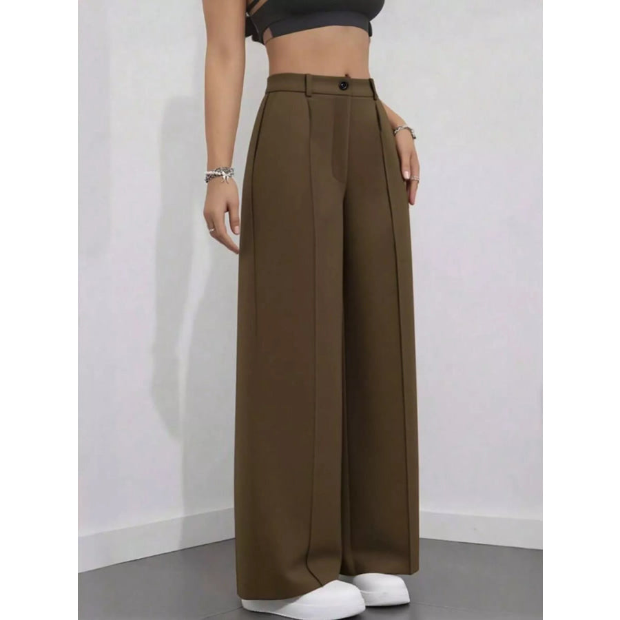 High-Waisted Wide Leg Pants Apparel and Accessories