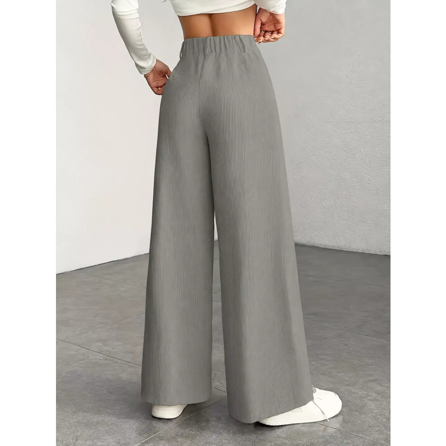 High-Waisted Wide-Leg Pants Apparel and Accessories