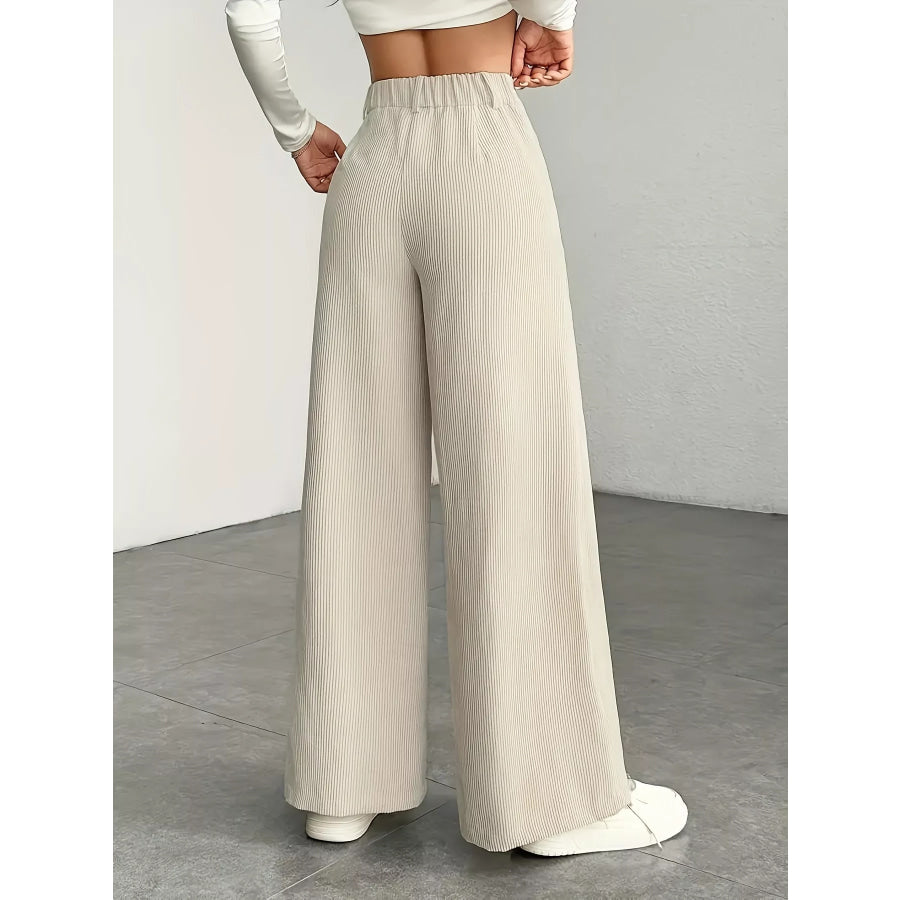 High-Waisted Wide-Leg Pants Apparel and Accessories