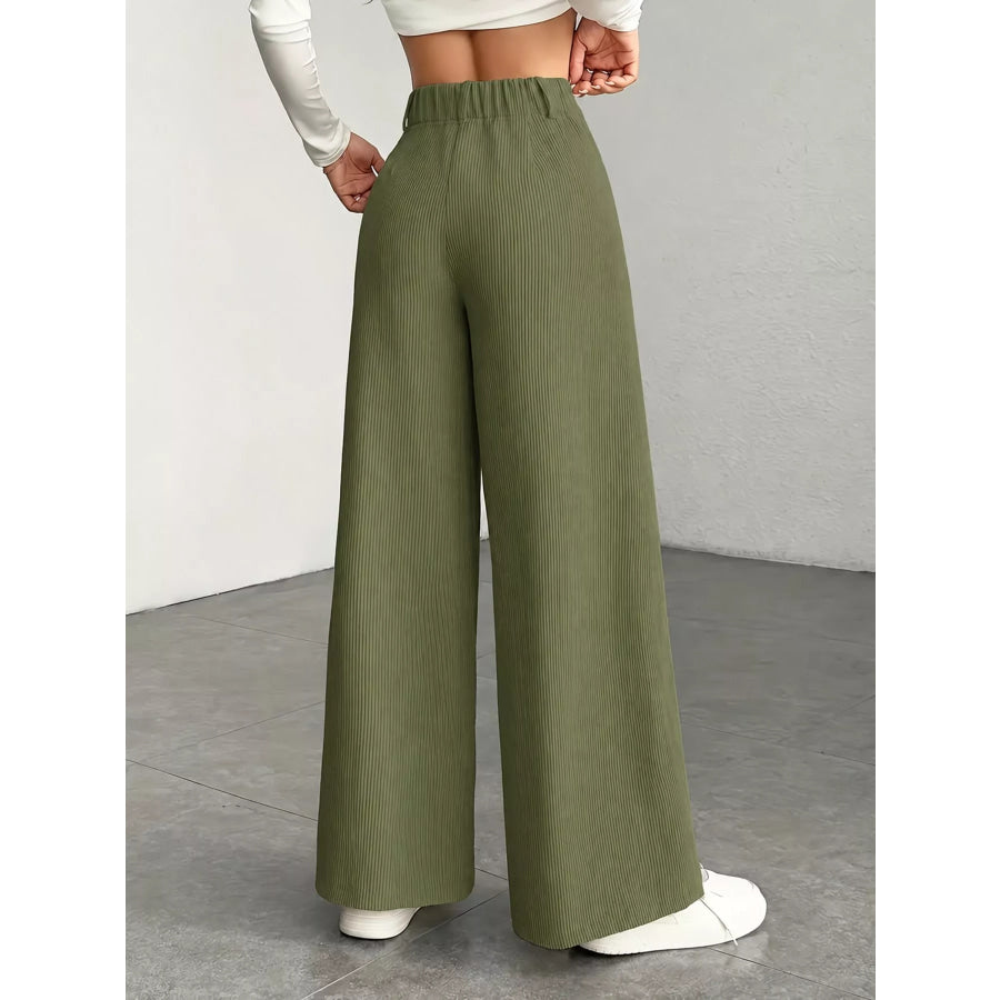 High-Waisted Wide-Leg Pants Apparel and Accessories
