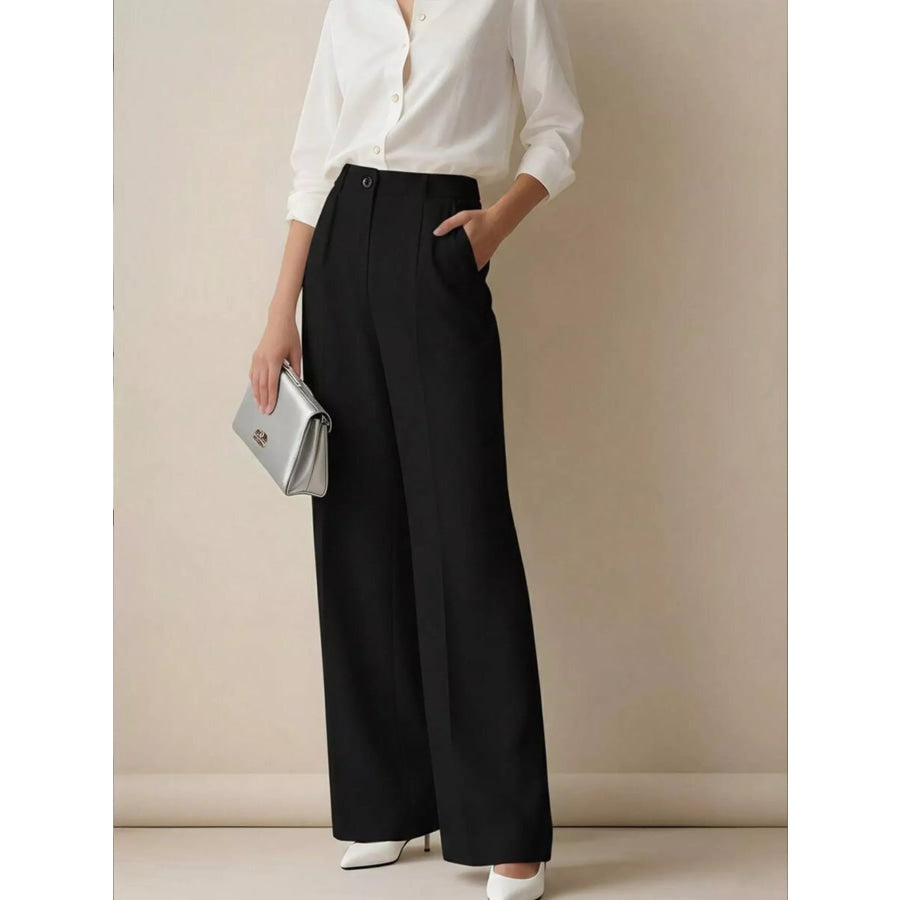 High-Waisted Wide Leg Pants Apparel and Accessories