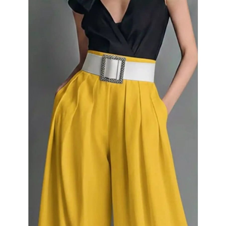 High-Waisted Wide-Leg Pants Apparel and Accessories