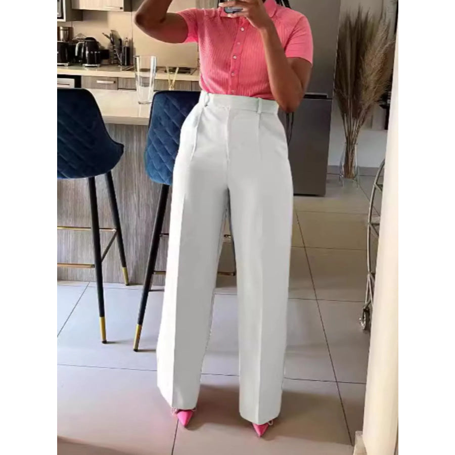 High-Waisted Wide-Leg Pants Apparel and Accessories
