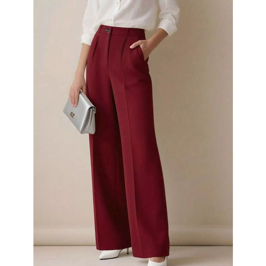 High-Waisted Wide Leg Pants Apparel and Accessories