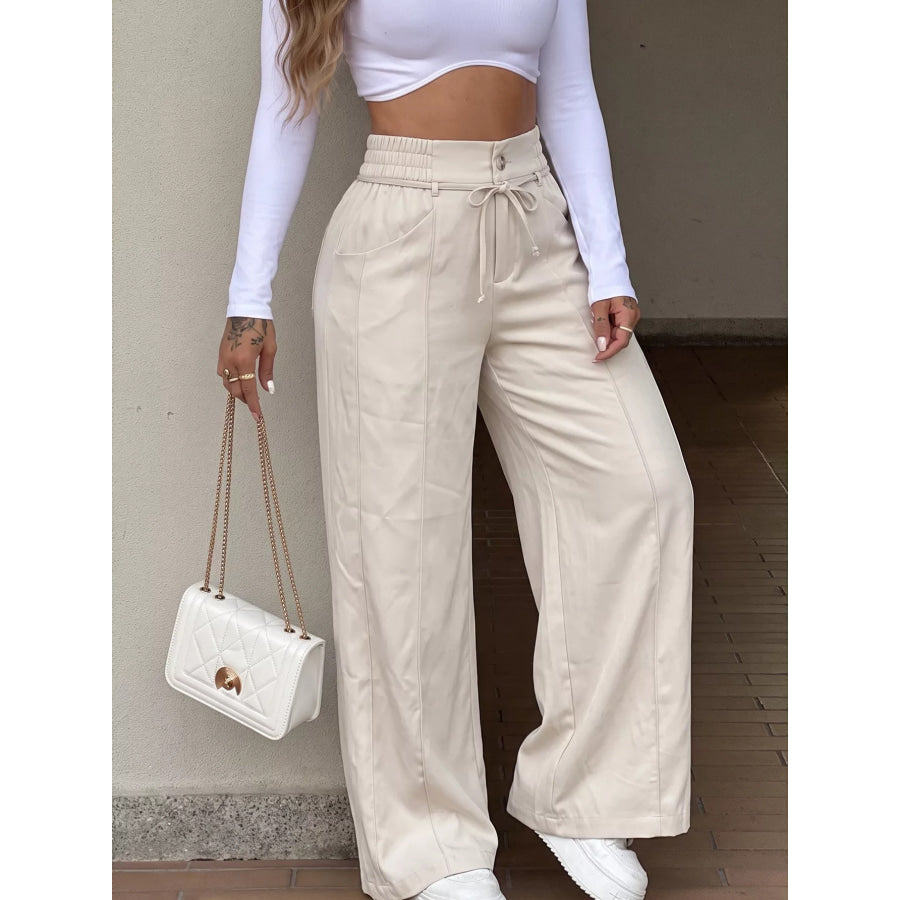 High-Waisted Wide-Leg Pants Apparel and Accessories