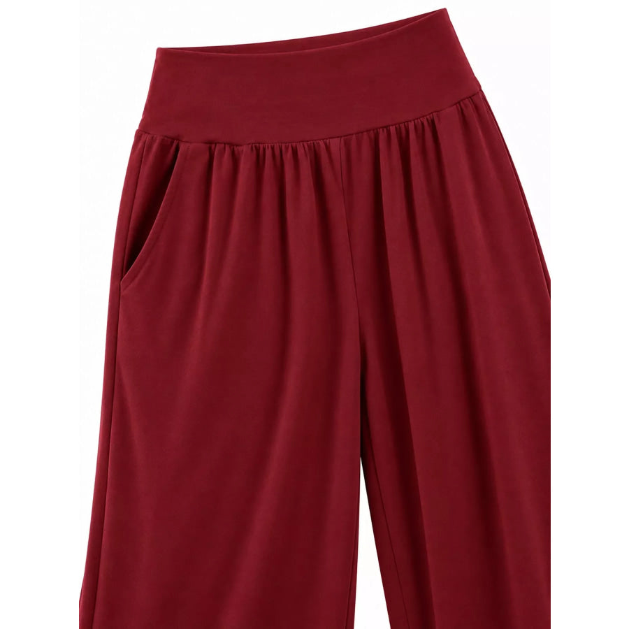 High-Waisted Wide-Leg Pants Apparel and Accessories
