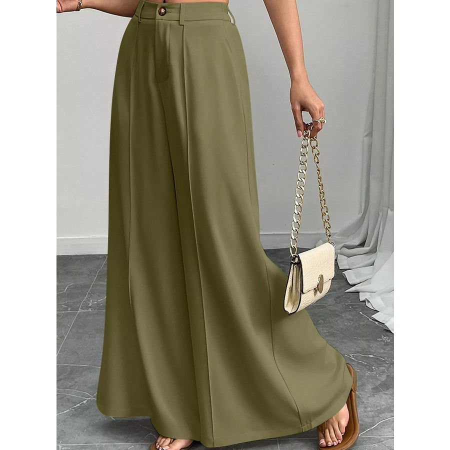 High-Waisted Wide-Leg Pants Apparel and Accessories