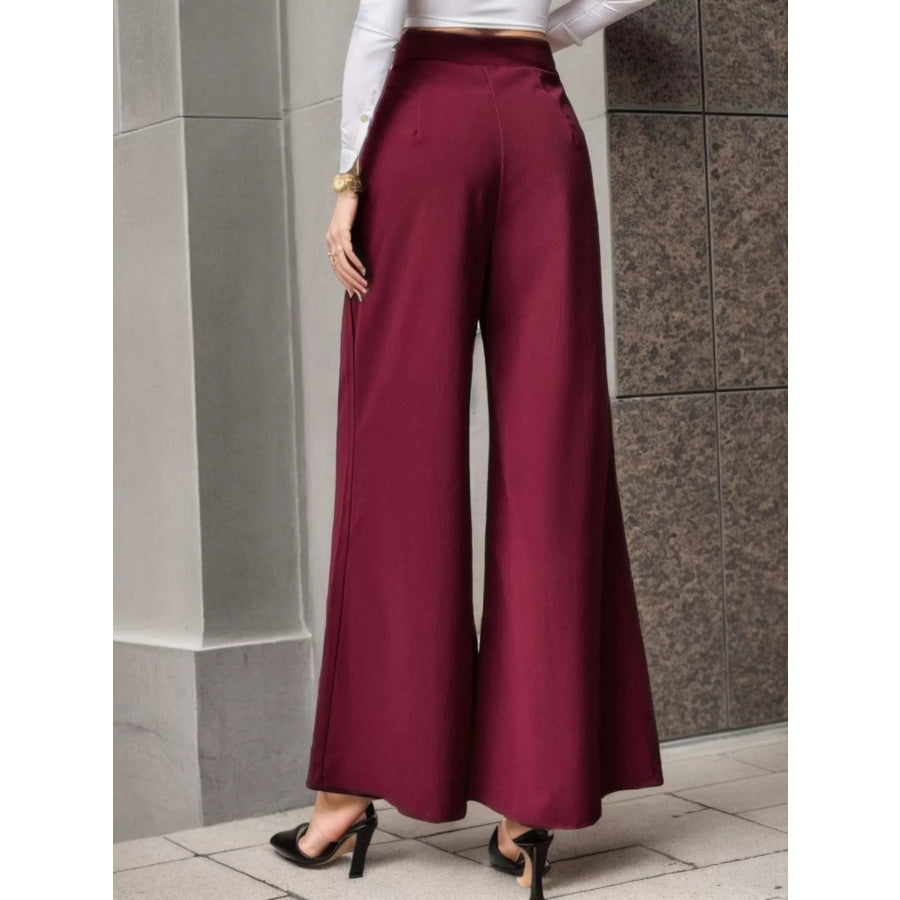 High-Waisted Wide-Leg Pants Apparel and Accessories