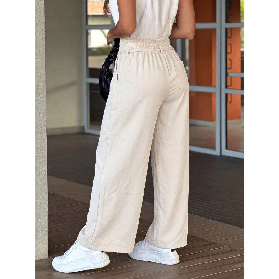 High-Waisted Wide-Leg Pants Apparel and Accessories