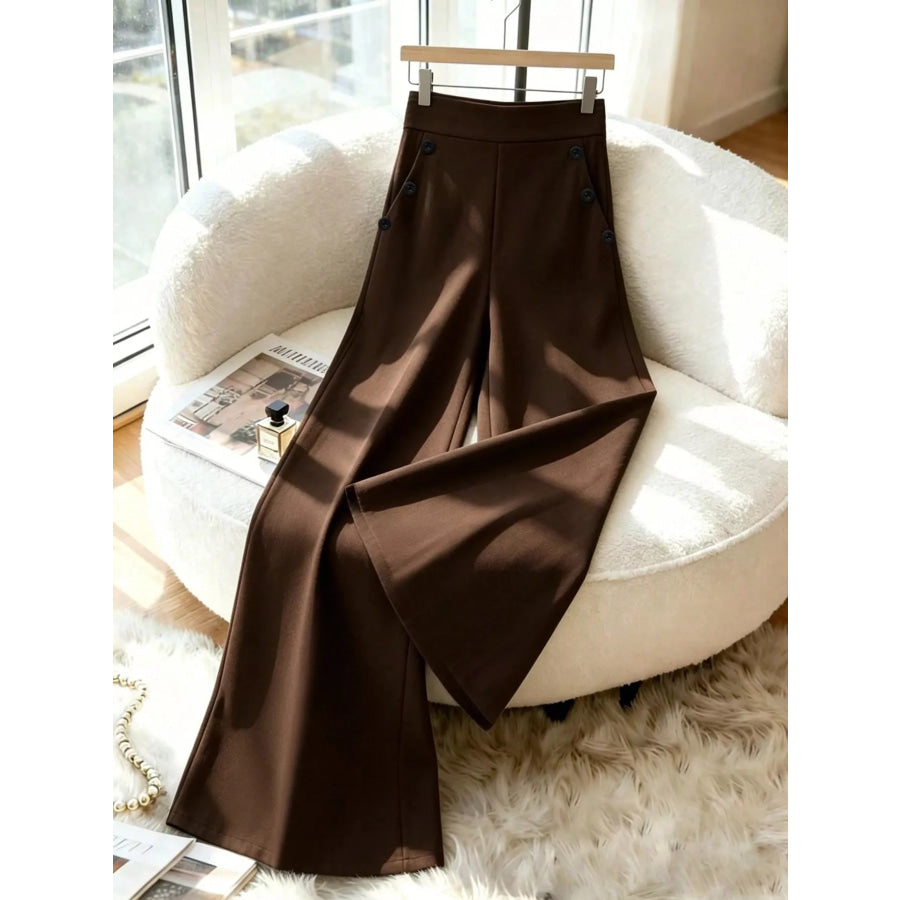High-Waisted Wide-Leg Pants Apparel and Accessories
