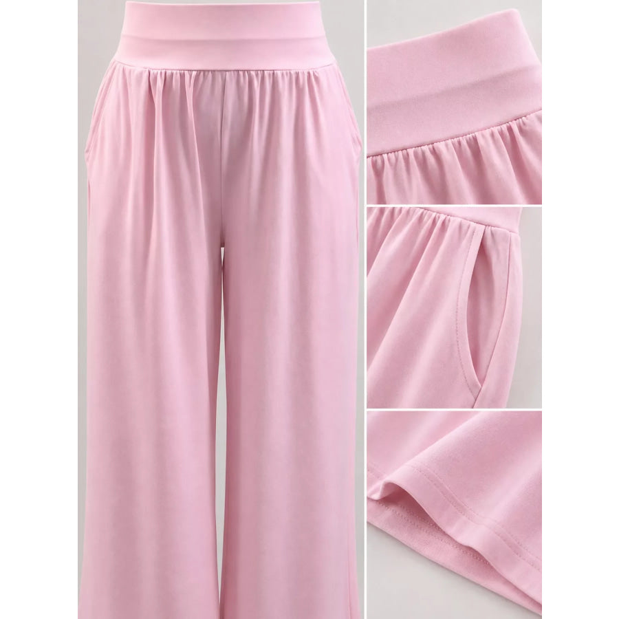High-Waisted Wide-Leg Pants Apparel and Accessories