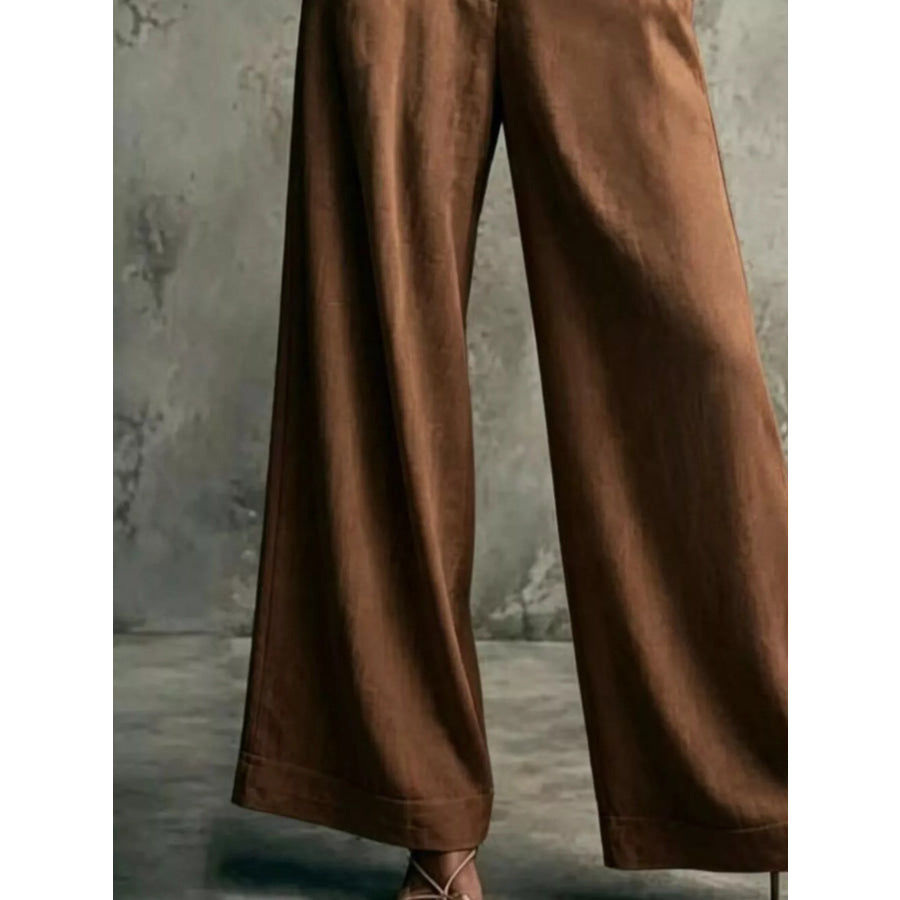 High-Waisted Wide-Leg Pants Apparel and Accessories
