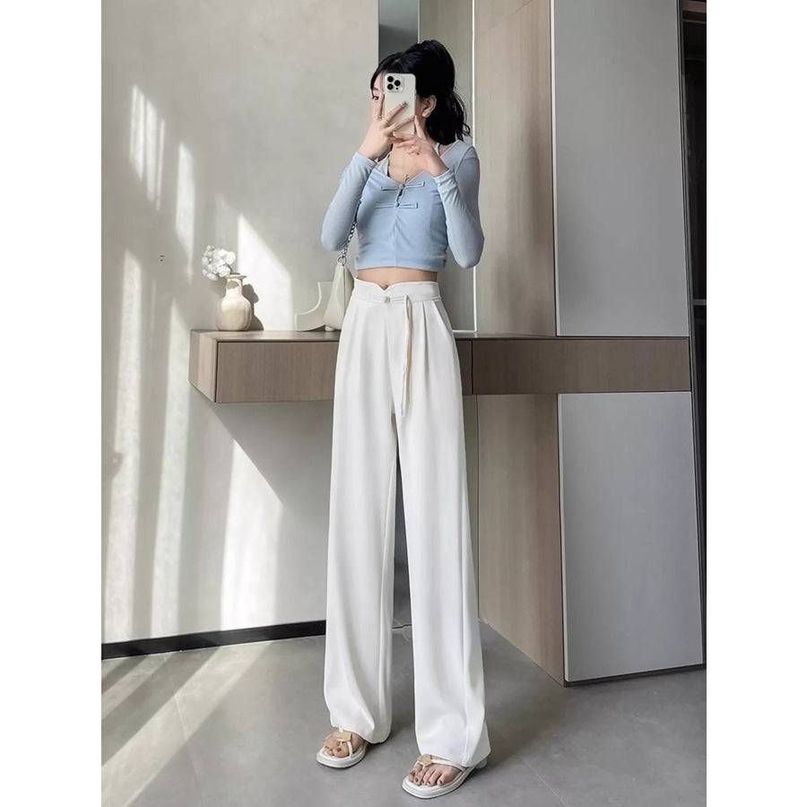 High-Waisted Wide-Leg Pants Apparel and Accessories