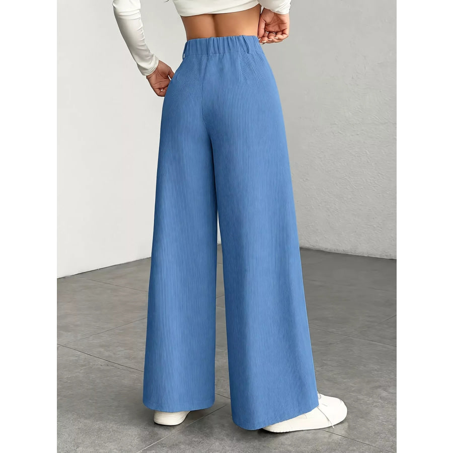 High-Waisted Wide-Leg Pants Apparel and Accessories