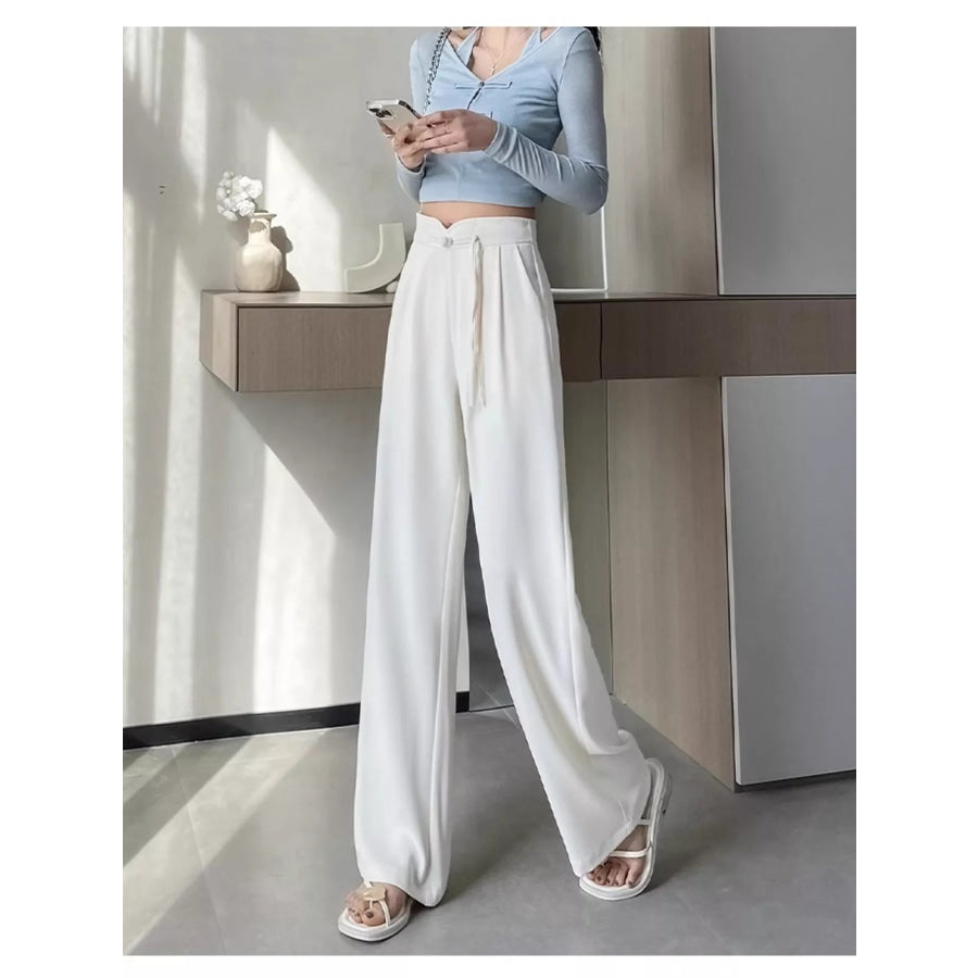 High-Waisted Wide-Leg Pants Apparel and Accessories