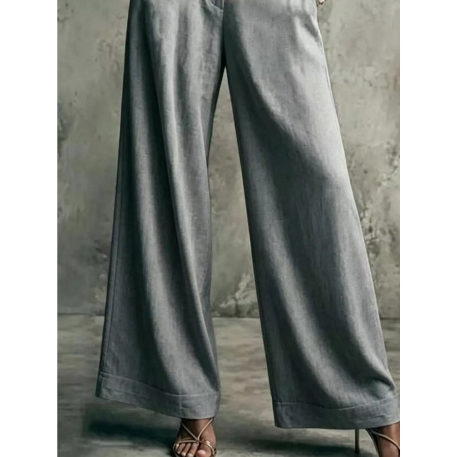High-Waisted Wide-Leg Pants Apparel and Accessories
