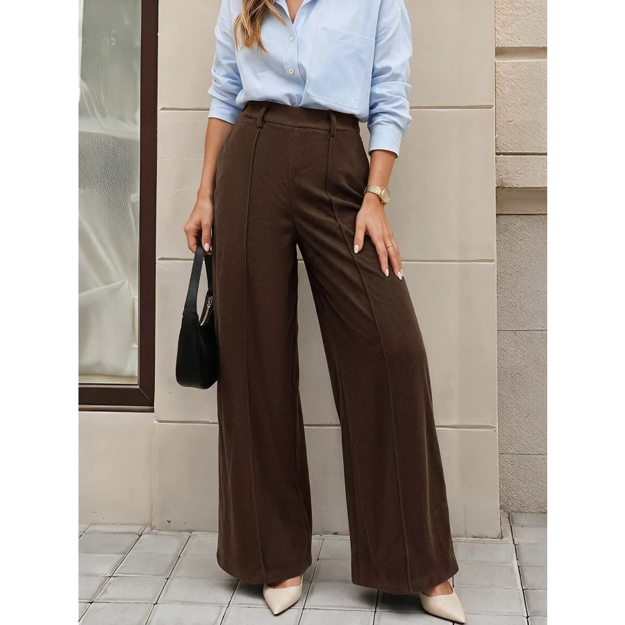 High-Waisted Wide-Leg Pants Apparel and Accessories