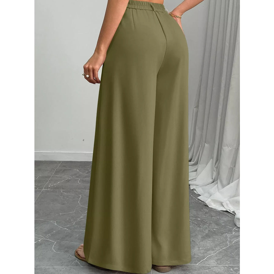 High-Waisted Wide-Leg Pants Apparel and Accessories