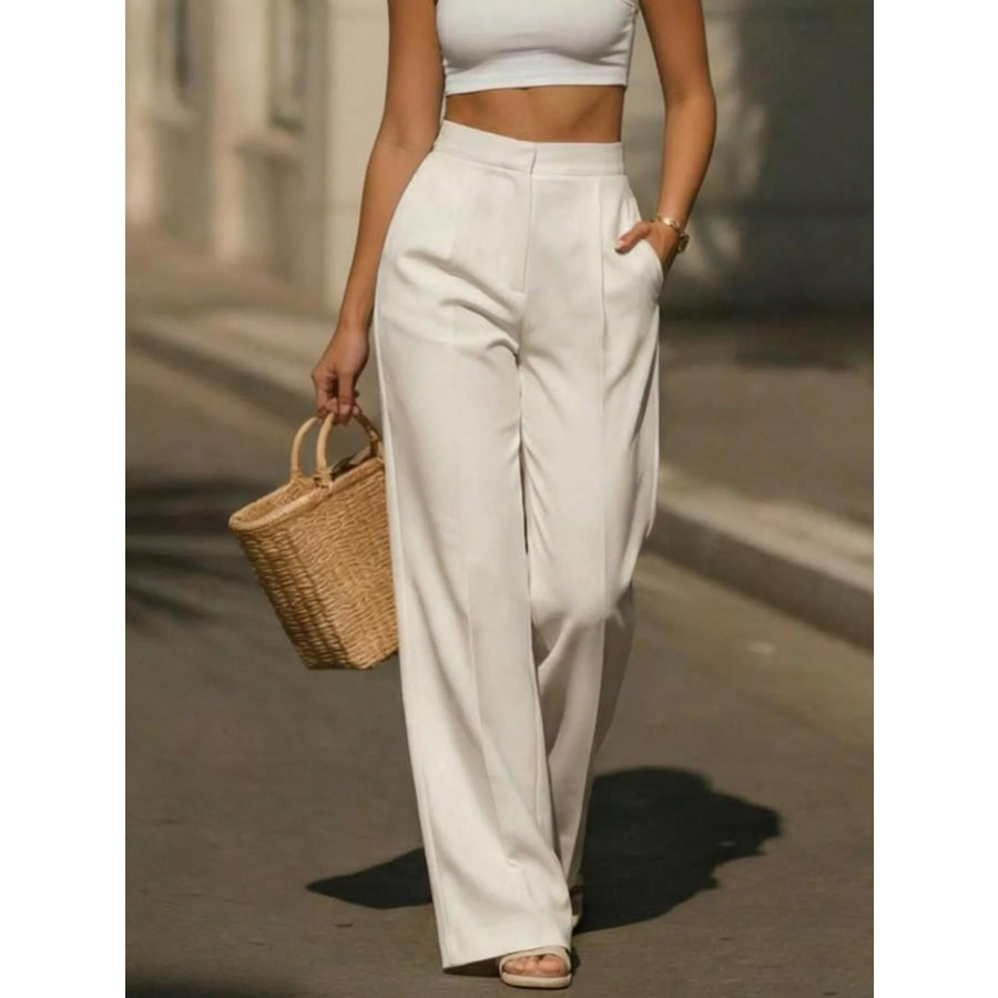 High-Waisted Wide-Leg Pants Apparel and Accessories