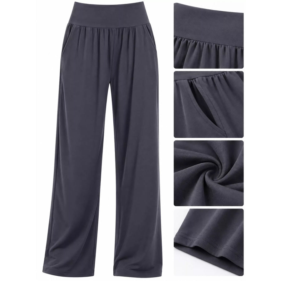 High-Waisted Wide-Leg Pants Apparel and Accessories