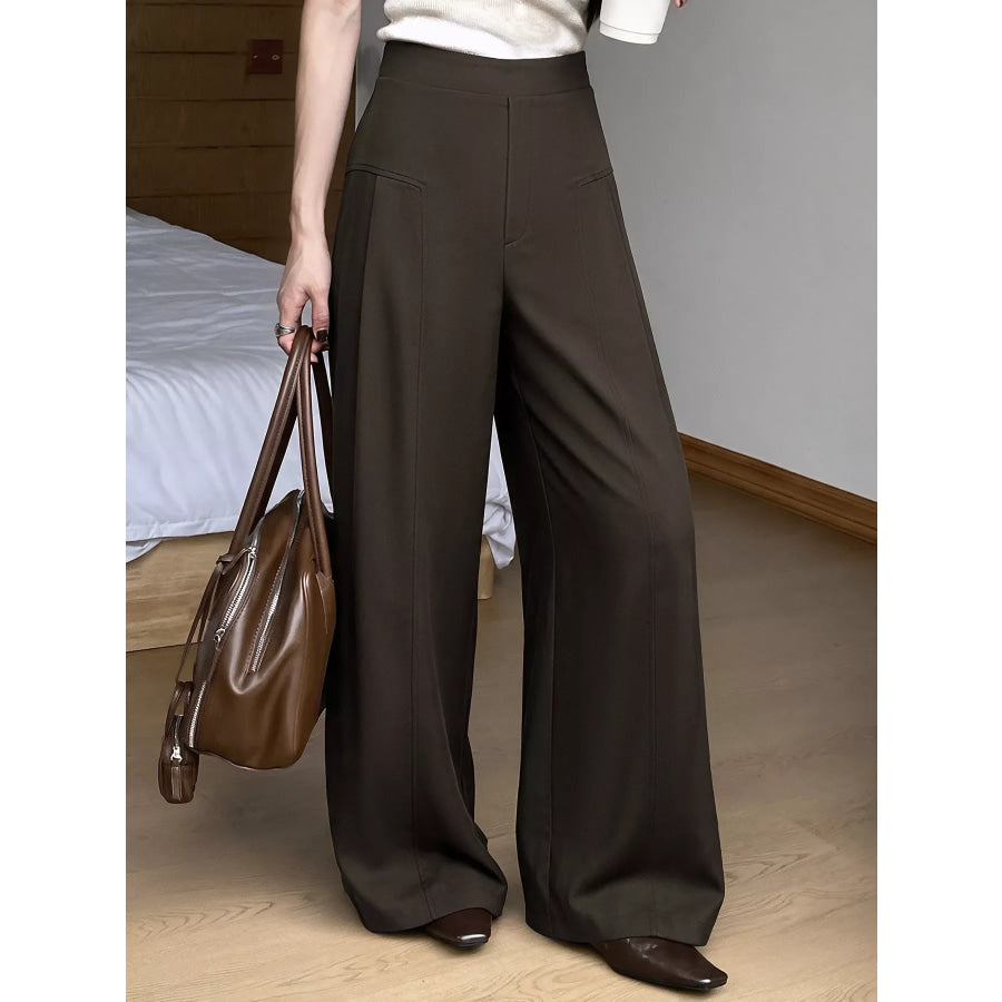 High-Waisted Wide-Leg Pants Apparel and Accessories